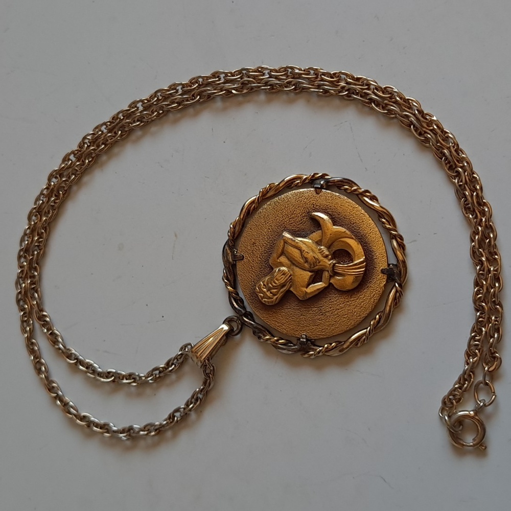 Vintage Aquarius Anson Pewter Necklace